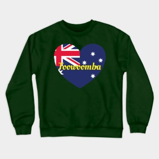 Toowoomba QLD Australia Australian Flag Heart Crewneck Sweatshirt